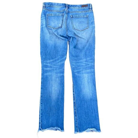 Blank NYC Deep Cuff Straight Medium Wash Distressed Blue Jeans Women’s Size 28 - Picture 4 of 10